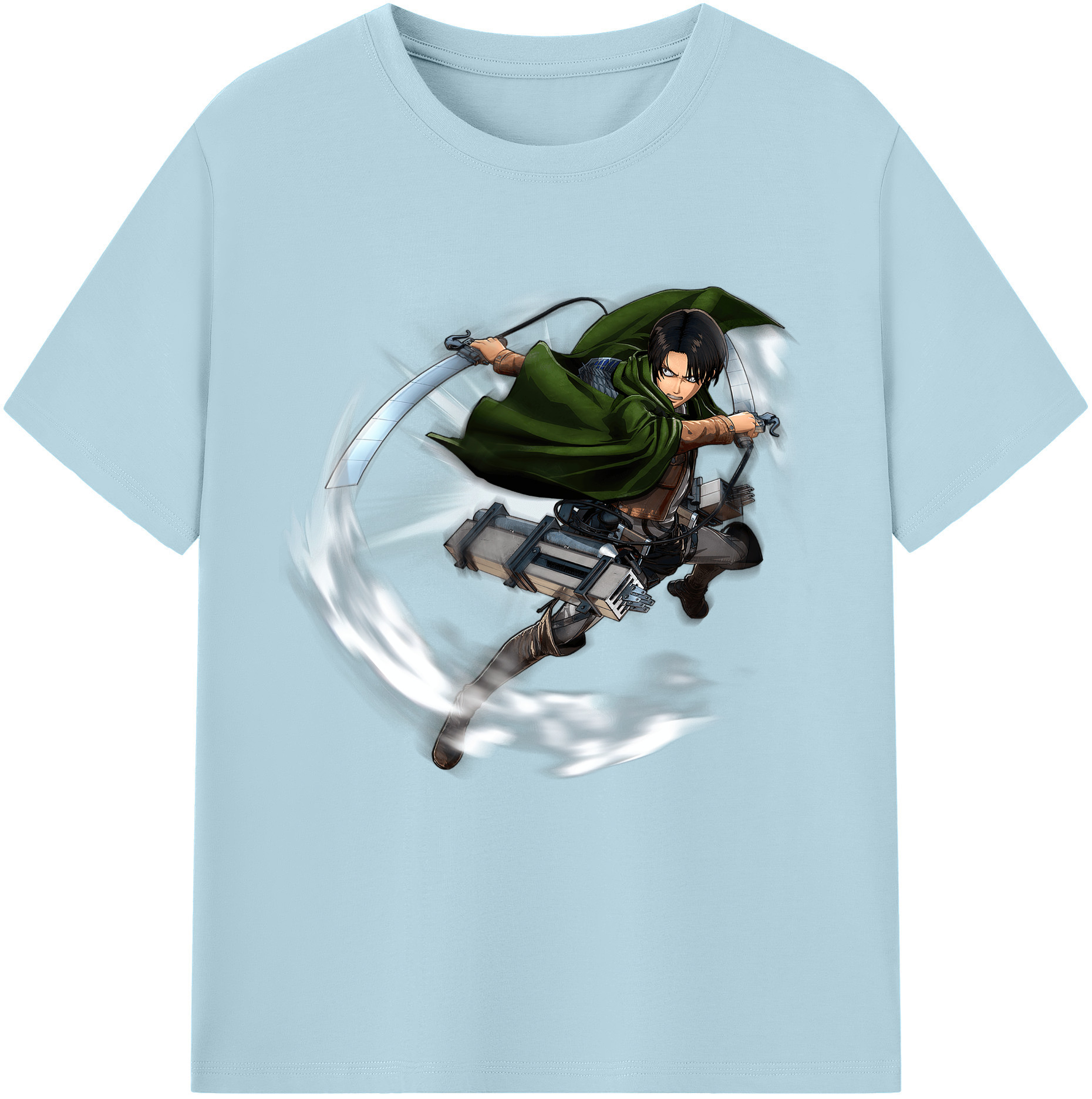 （画像用） 進撃の巨人 リヴァイ·アッカーマン Attack on Titan Levi Ackerman 綿100％半袖Tシャツ（フロントプリント）
